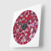 rotes Blumendesign Quadratische Wanduhr (Winkel)