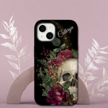 Rotes Blumenglitter-Totenkopf personalisiert
