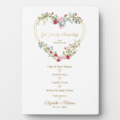 Rotes Blumenherz bei einer Hochzeit des Gedächtnis Fotoplatte (Vorderseite)