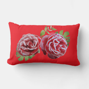 rotes Blumenkissen Lendenkissen
