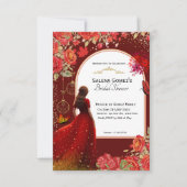 Rotes Blumenkleid Butterfly Brautparty Einladung (Vorderseite)