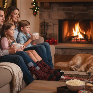 Rotes Blumenmuster auf schwarz Socken
