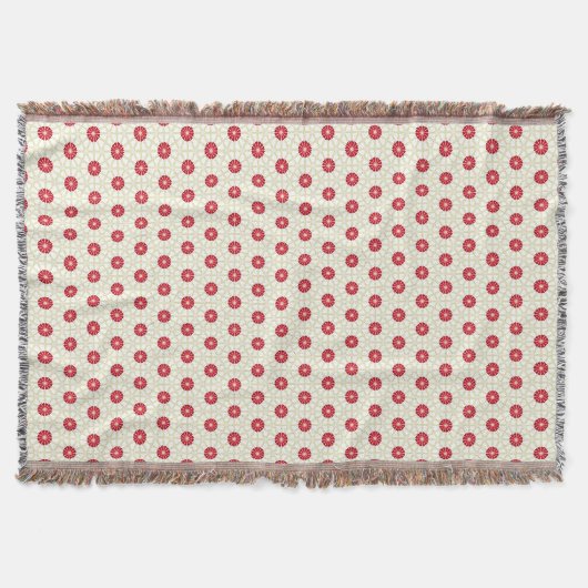 Rotes Blumenmuster Decke (Vorderseite)