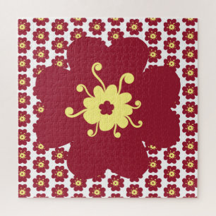 Rotes Blumenmuster frustrierend Puzzle