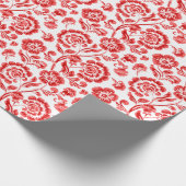 Rotes Blumenmuster Geschenkpapier (Ecke)