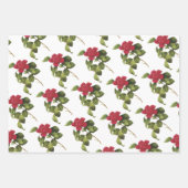 Rotes Blumenmuster Geschenkpapier Set (Vorderseite 3)
