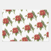 Rotes Blumenmuster Geschenkpapier Set (Vorderseite 2)