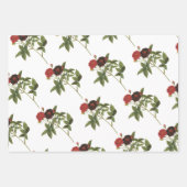 Rotes Blumenmuster Geschenkpapier Set (Vorderseite)
