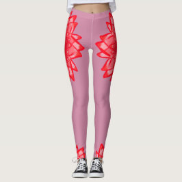 Rotes Blumenmuster Ihr Farbekundengerechtes Leggings