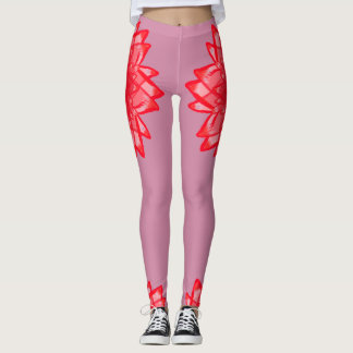 Rotes Blumenmuster Ihr Farbekundengerechtes Leggings