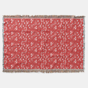 Rotes Blumenmuster im romantischen Vintage-Stil Decke