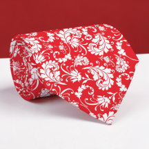Rotes Blumenmuster individuell gestaltete Krawatte