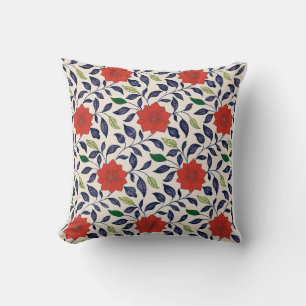 Rotes Blumenmuster Kissen