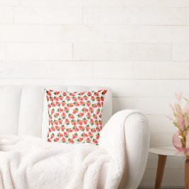 Rotes Blumenmuster Kissen