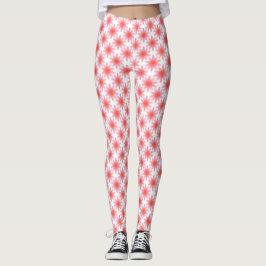Rotes Blumenmuster Leggings