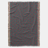 Rotes Blumenmuster mit Grün und Blau Decke (Vorderseite Vertikal)