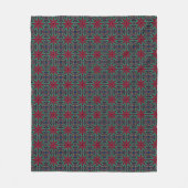 Rotes Blumenmuster mit Grün und Blau Fleecedecke (Vorderseite)