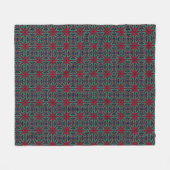 Rotes Blumenmuster mit Grün und Blau Fleecedecke (Vorderseite (Horizontal))