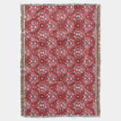 Rotes Blumenmuster mit Perlenakzenten Decke (Vorderseite Vertikal)