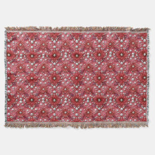 Rotes Blumenmuster mit Perlenakzenten Decke