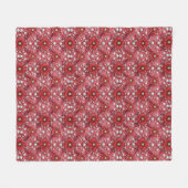 Rotes Blumenmuster mit Perlenakzenten Fleecedecke (Vorderseite (Horizontal))