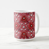 Rotes Blumenmuster mit Perlenakzenten Kaffeetasse (VorderseiteRechts)