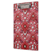 Rotes Blumenmuster mit Perlenakzenten Klemmbrett (Links)