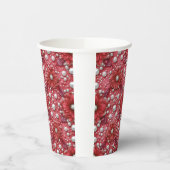 Rotes Blumenmuster mit Perlenakzenten Pappbecher (Links)