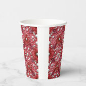 Rotes Blumenmuster mit Perlenakzenten Pappbecher (Rechts)
