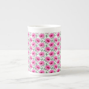 Rotes Blumenmuster mit Rosen Pattern-55501 Porzellantasse