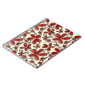 Rotes Blumenmuster Notizblock (Linke Seite)