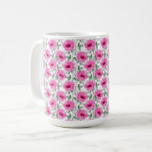 Rotes Blumenmuster Rosen-55501 Kaffeetasse (Vorderseite Links)