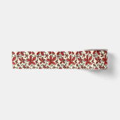 Rotes Blumenmuster Satinband (Vorderseite)