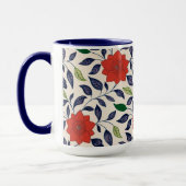 Rotes Blumenmuster Tasse (Links)