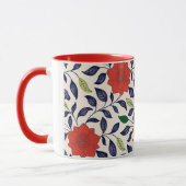 Rotes Blumenmuster Tasse (Links)