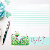 Rotes Blumenrad personalisiert Notizblock