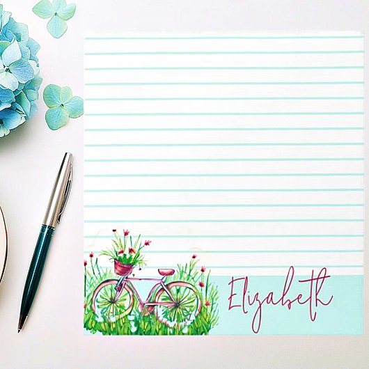 Rotes Blumenrad personalisiert Notizblock