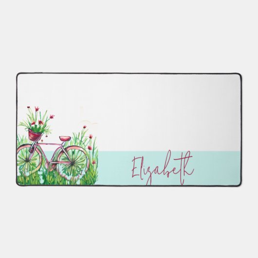 Rotes Blumenrad personalisiert Schreibtischunterlage (Vorderseite)