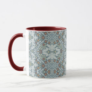 Rotes Blumenvintage-Design William Morris Herbstbl Tasse