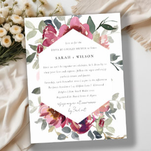 ROTES BLUSH-ROSE-FLORALLAUFWERK DURCH COUPLES-DUSC POSTKARTE