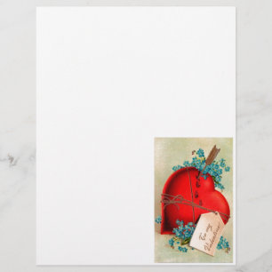 Rotes blutendes Herz Valentinstag Antik Grußkarte