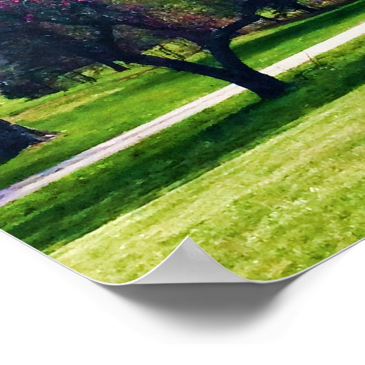 Rotes Blütenpflaster Poster (Ecke)