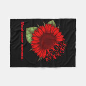 Rotes Blutkrebs-Bewusstsein Sonnenblumen-Geschenk  Fleecedecke (Vorderseite (Horizontal))