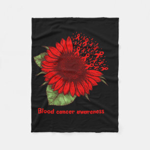Rotes Blutkrebs-Bewusstsein Sonnenblumen-Geschenk  Fleecedecke