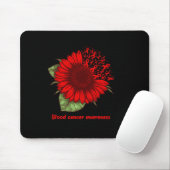 Rotes Blutkrebs-Bewusstsein Sonnenblumen-Geschenk Mousepad (Mit Mouse)