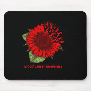 Rotes Blutkrebs-Bewusstsein Sonnenblumen-Geschenk Mousepad