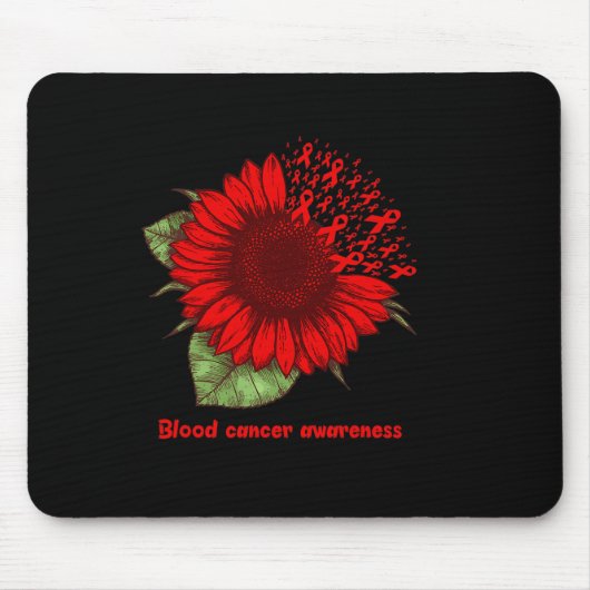 Rotes Blutkrebs-Bewusstsein Sonnenblumen-Geschenk Mousepad (Vorne)