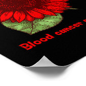 Rotes Blutkrebs-Bewusstsein Sonnenblumen-Geschenk Poster (Ecke)