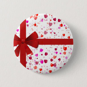 Rotes Bogen-Krawatten-Schicksals-Glückwunsch-Party Button