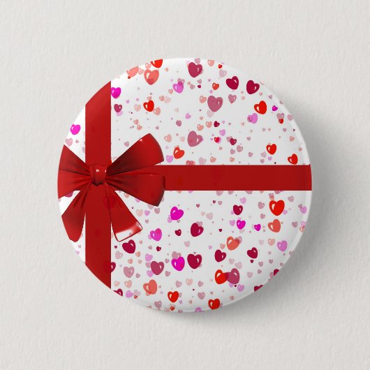 Rotes Bogen-Krawatten-Schicksals-Glückwunsch-Party Button (Vorderseite)